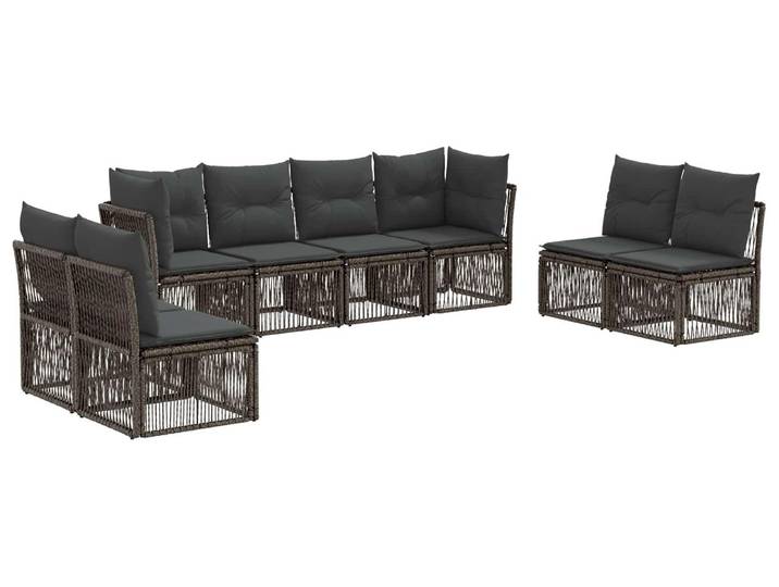 Ensemble de canapés de jardin vidaXL\, 8 pièces\, gris\, en résine tressée