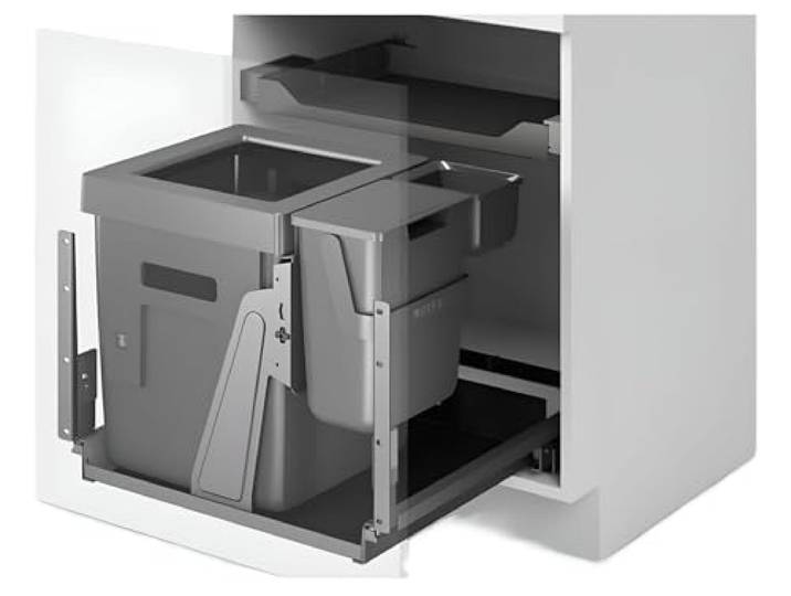 Peka Einbau-Mülltrennsystem Oeko Complet Abfalleimer Küche 3-fach für Tiefe 540mm, Kunststoff Metall, anthrazit