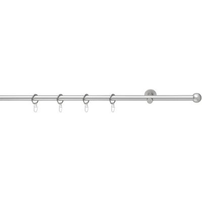 Gardinenstange GOOD LIFE "BOLA" Gr. 1, grau (chromfarben), L:190cm Ø:16mm, Kunststoff, Metall, Gardinenstangen, mit Ringen