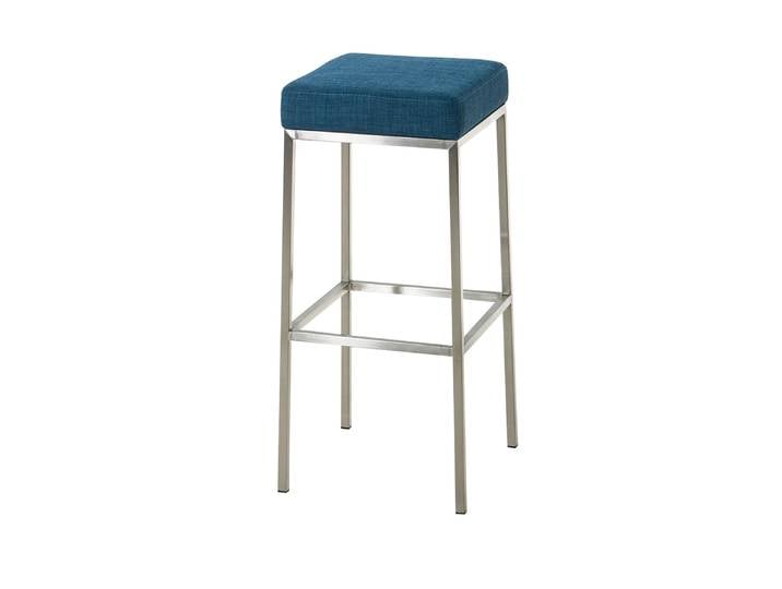 TPFLiving Barhocker Montana E Gestell Edelstahl Stoff - Blau