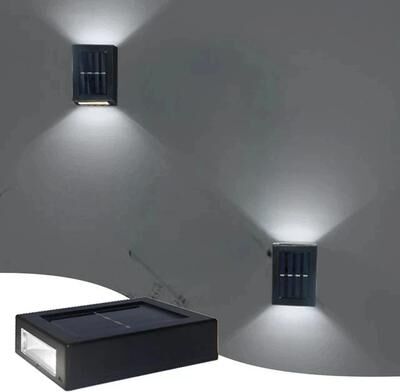Inspire Curations SunArc Solar Up And Down Wall Lights Waterproof Outdoor Garden Spot Light Set (16 Pack) white 4pcs