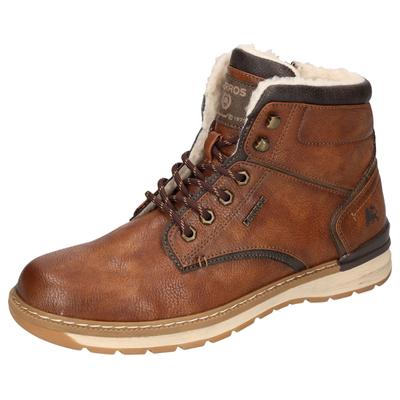 Winterboots LERROS, Herren, Gr. 41, braun (cognacfarben), Lederimitat, used, Schuhe Winterboots, Casual Boots, Winterboots mit Logoaufnäher an der Schuhzunge