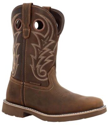 "Georgia Boot Core 37 Western 11"" Pull-On Square Toe - Mens 11.5 Brown Boot Medium"