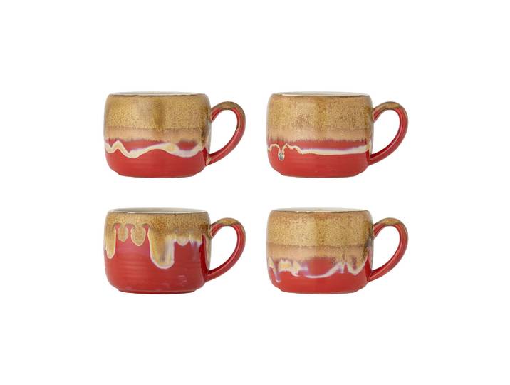 Tasses lot de 4 en grès rouge Sheen
