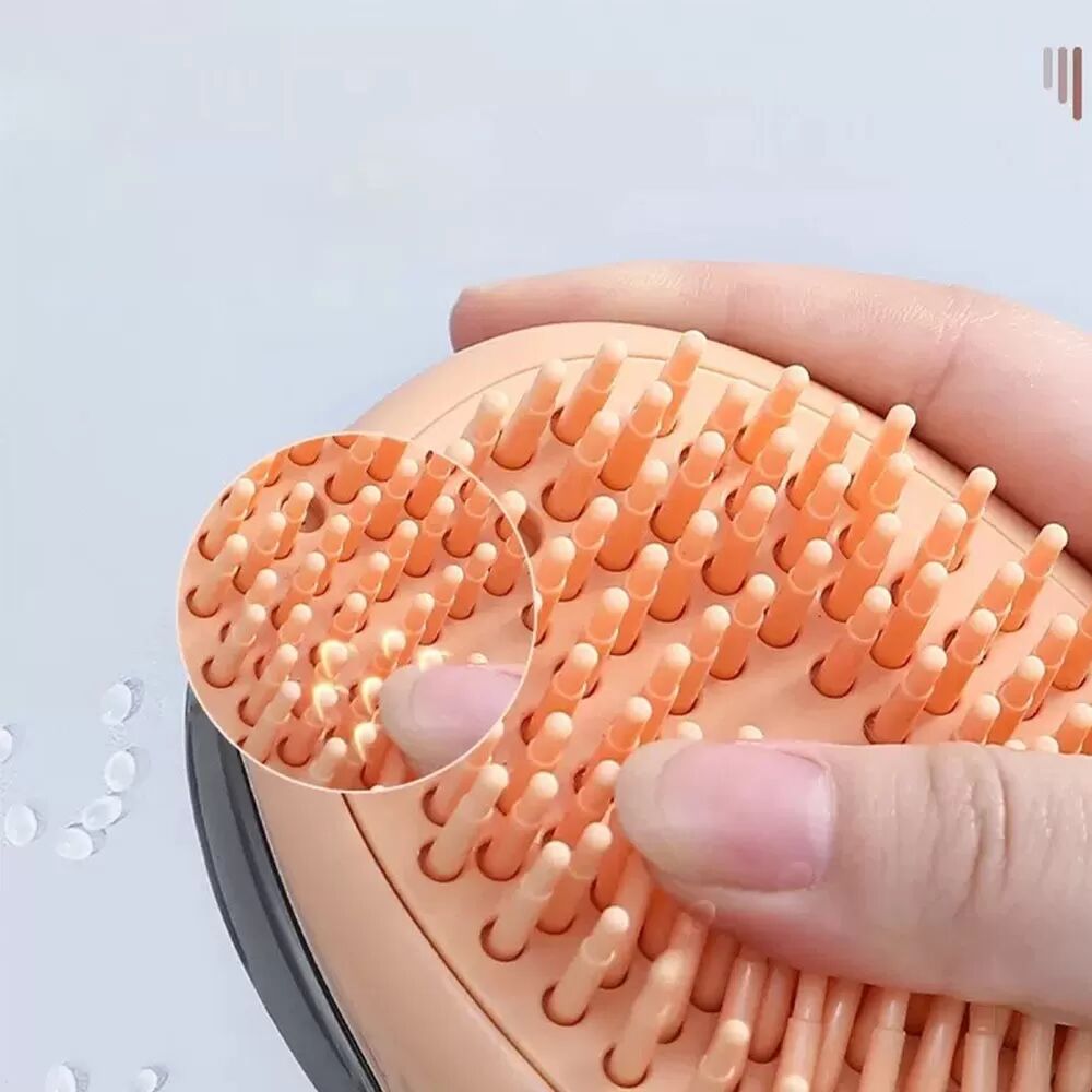 INF Brosse de Bain pour Animaux : Distributeur de Shampooing en Silicone Souple et Éliminateur de Poils pour un Toilettage Doux