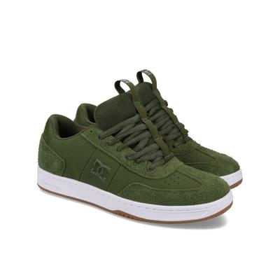 Schnürschuh DC SHOES "DC Astrix", Herren, Gr. 8, grün (olive, weiß), Obermaterial:61.35% Leder, 38.65% Synthetikmaterial., Schuhe Schnürschuh
