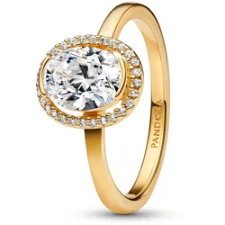 Pandora 163802C01 Damen-Ring Ovaler Funkelnder Heiligenschein Goldfarben, 56/17,8