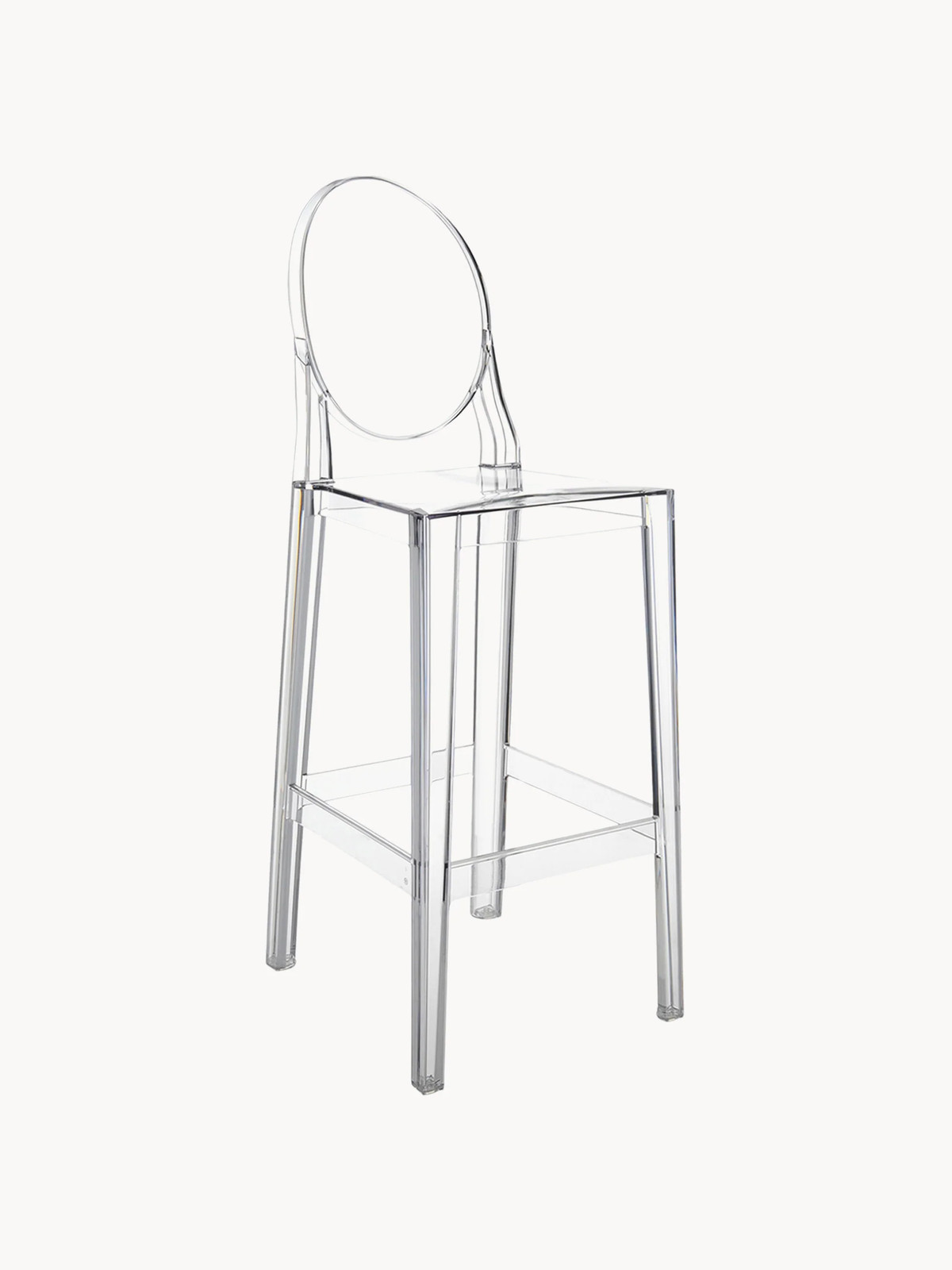 Kartell One More Barkrukken voor volwassenen, 2-delig, zwart met kunststof frame
