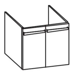 Artiqua 412 Waschtischunterschrank für Connect E8129, Sangallo Grau quer, 412-WU2T-I72-7152-432 412-WU2T-I72-7152-432