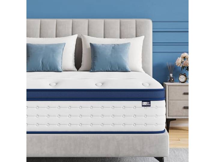 BedStory Matratze 120x200cm, 7-Zonen Taschenfederkernmatratze Höhe 26cm, H4 Härtegrad Matratze, Gedächtnisschaum und unabhängige Sackfeder, Rückenentlastende, Blau