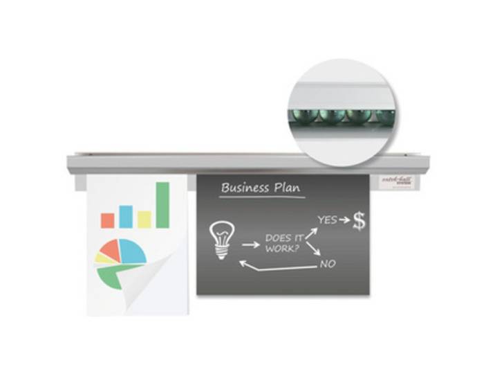 Rail d'affichage Catch-ball-System Infobord, blanc