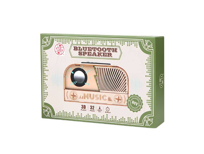 Rentrée scolaire MIMI Jouets éducatifs DIY Enceinte Bluetooth en bois Modèle de puzzle 3D Cadeau d'anniversaire pour enfants et adultes