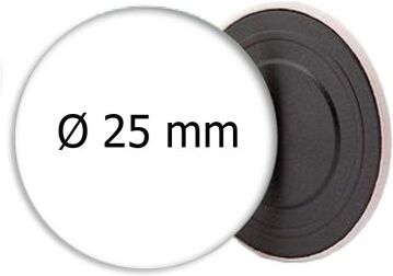 Magnete rotondo metallo Ø25 mm resistente    argento lucido Personalizzate o neutre
