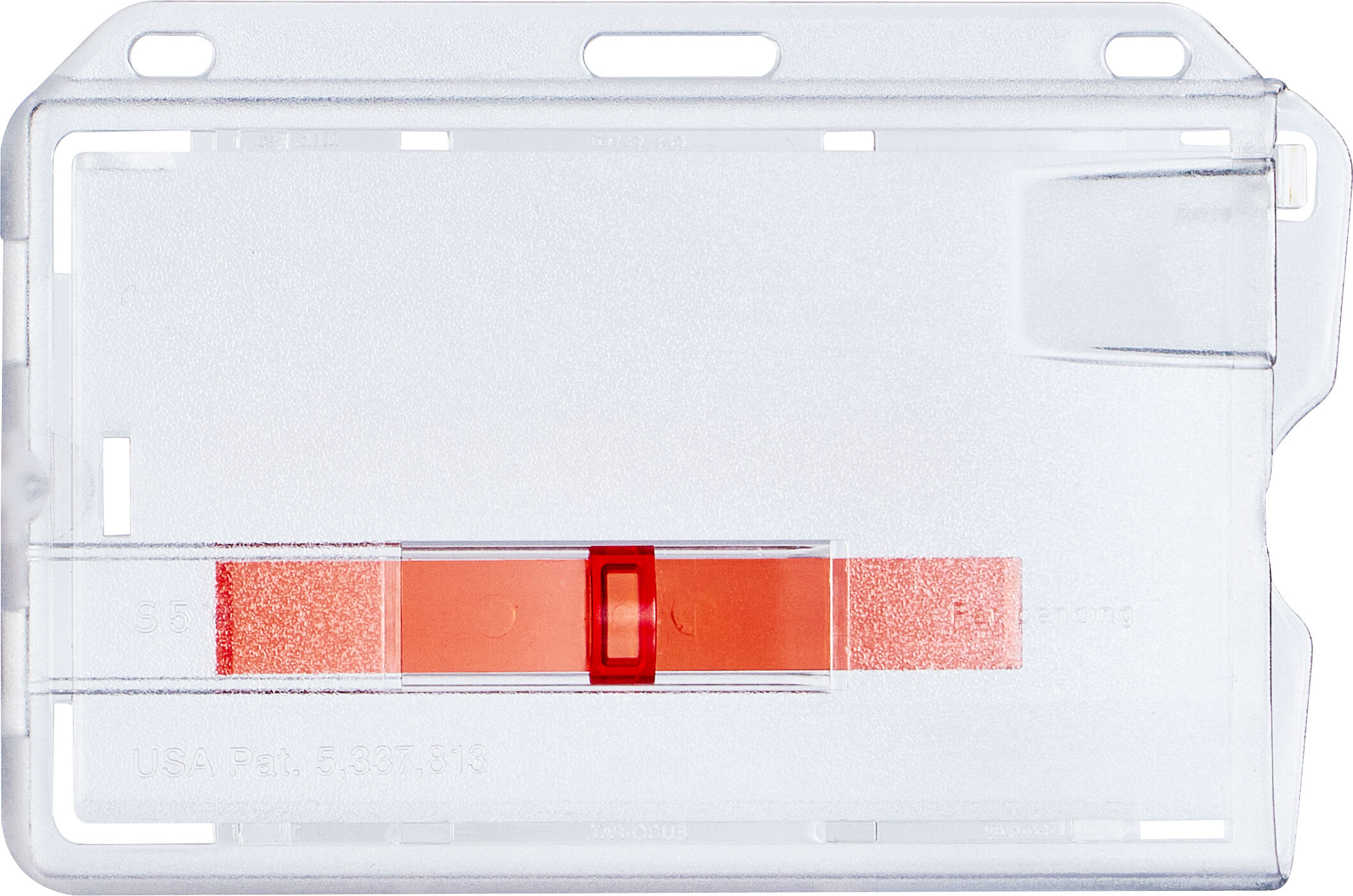 SPRINTIS Porte-badge plastique dur avec curseur rouge, plastique rigide