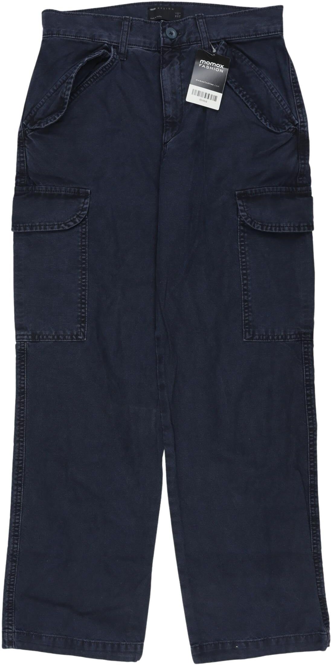 asos Damen Stoffhose, Marineblau, Gr. EU 34, Baumwolle - Second Hand