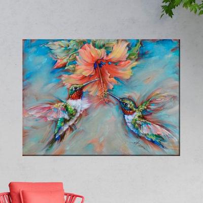 West Of The Wind Sweet Harmony Hummingbird Canvas Wall Art Multi Jewel , Multi Jewel