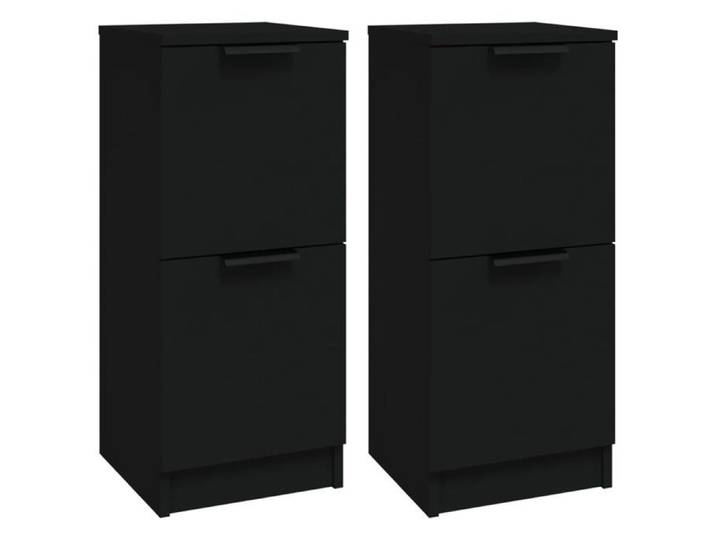 Enfilade/Bahut/Vitrine - Rustique - Buffets 2 pcs noir 30 x 30 x 70 cm bois d'ingénierie @798003