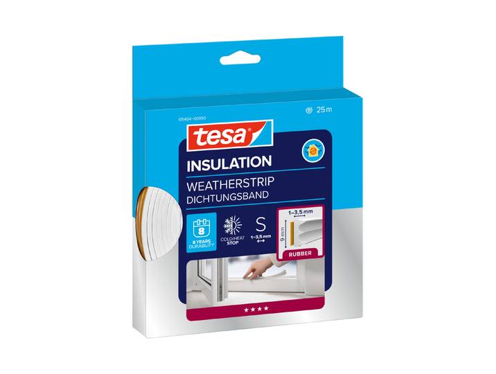 Tesa Tesamoll Gummidichtung E-Profil Weiss 25 m