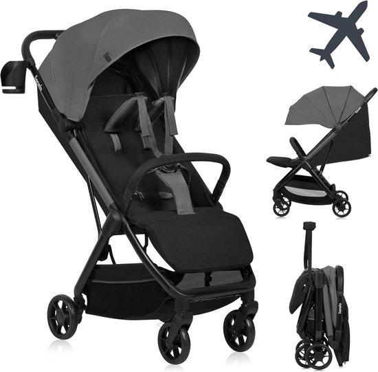 Reisebuggy - Kinderwagen - Reisebuggy - Ideal für Reisen mit Kindern - Faltbar mit einer Hand - Belastbarkeit: 75 kg - Farbe: Grau