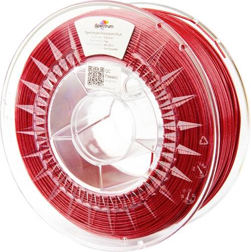 Spectrum Filaments 80274 PLA Glitter Filament PLA Glitter verzugsfrei 1.75mm 1000g Sparkle Red, Rot 1St.