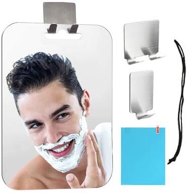Fusion Finds Fogless Shower Mirror Unbreakable Acrylic Bathroom Mirror For Shaving, Makeup & Travel Fogless Shower Mirror Unbreakable Acrylic Bathroom Mirror For Shaving, Makeup & Travel