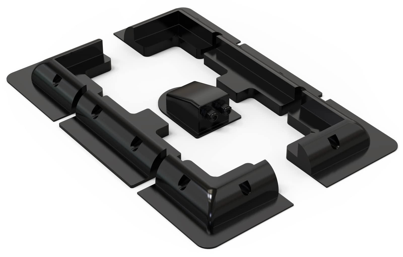 Dripio Zonnepaneelmontageset, 7-delig, ABS, zwart, boorvrij