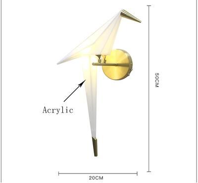 Friendly Fresh Finds Nordic Bird Wall Lamp Elegant LED Paper Crane Sconce For Living Room Bedroom Decor bird Wall Lamp warm White