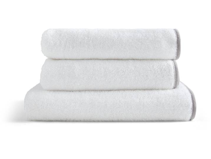 Handtuch Set CHRISTY Christy , grau (weiß, grau), 3 Stk., Walkfrottier, Walkfrottier, Obermaterial: 100% Baumwolle, Handtuch-Sets, Handtuch Set, bestehend aus 2 Handtüchern (40x76 cm) und einem Handtuch (50x100 cm)