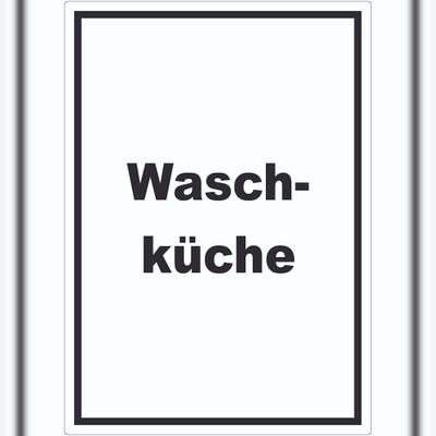 HB-Druck Waschküche Aufkleber mit Text Waschraum hochkant A2 (420x594mm)