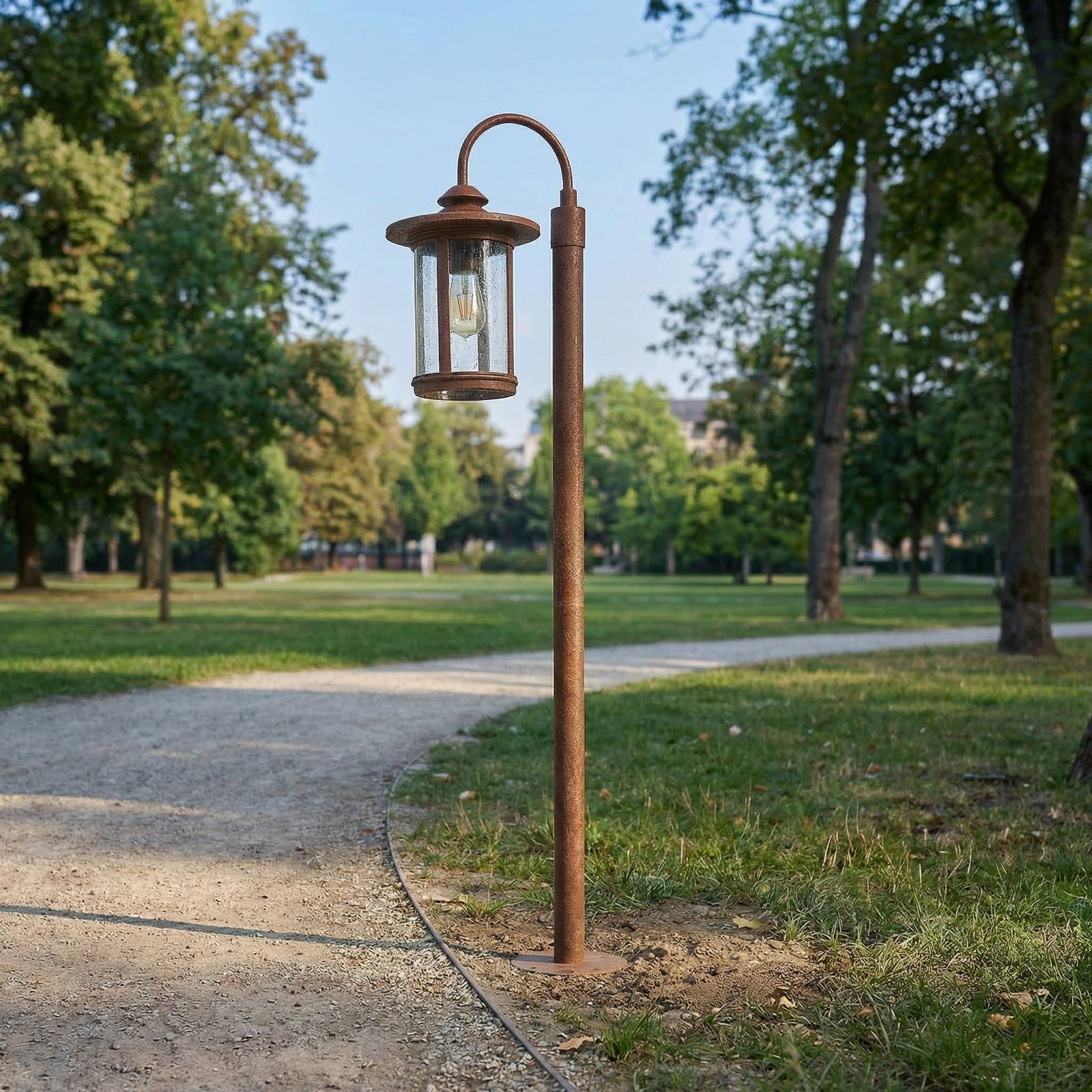 Pathway Light Zayn Lindby, dimmable, Brown / rust, Aluminium, Antique, Outdoor lights
