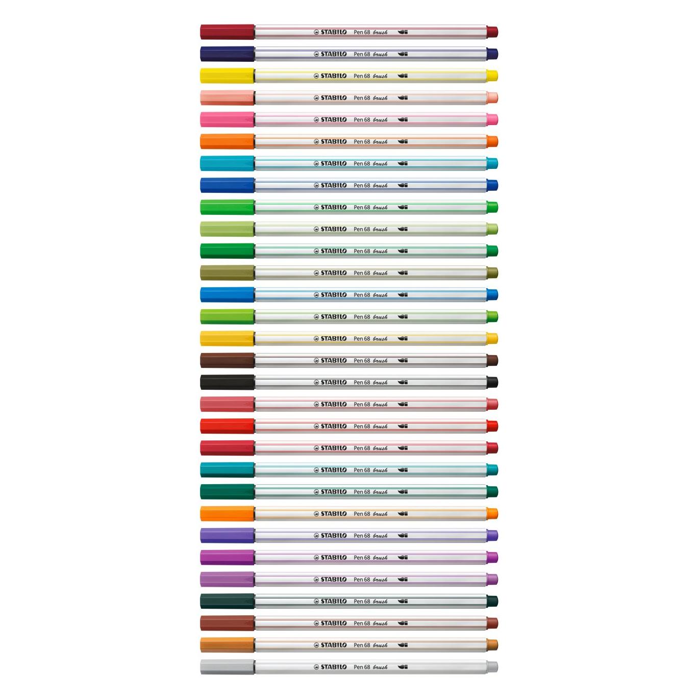 Stabilo Premium-Filzstift mit Pinselspitze für variable Strichstärken - Pen 68 brush - 10er Pack - s (10x) (568/46)