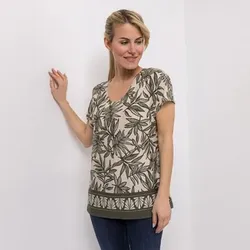 KIM & CO. Shirt, 1/4-Arm Brazil Knit Jersey Bordüren-Druck oversized