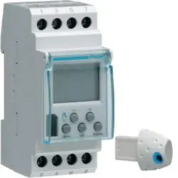 Hager EG103D Wochenschaltuhr, 1 Wechslerkontakt, 16A, 2 PLE, digital, DCF77