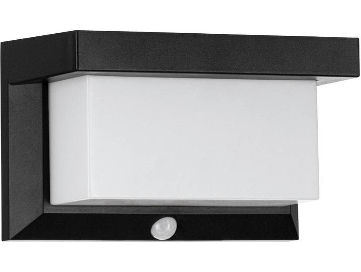 LED Solarleuchte EGLO Utrera Solarlampe, Wandlampe aus Kunststoff, Außenbeleuchtung, IP44 , schwarz-weiß (schwarz), B:9cm H:12cm L:20cm, Leuchten, LED Solarleuchte, Solarleuchte - L20 x B9 x H12 cm - schwarz - 32X0,12W inkl.