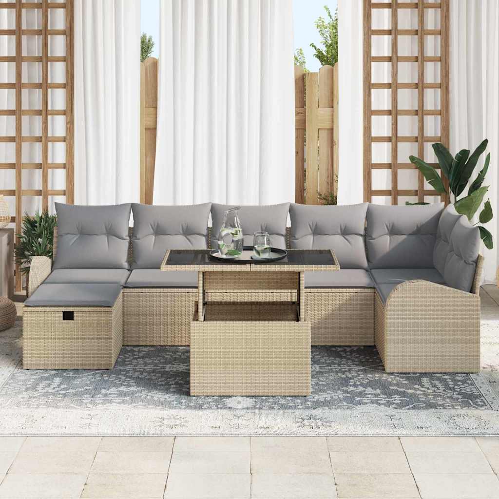 vidaXL 8 pc Beige