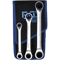 BGS, Schraubenschlüssel, Ratschen-Ringschlüssel-Satz umschaltbar "4-in-1" 3-tlg.