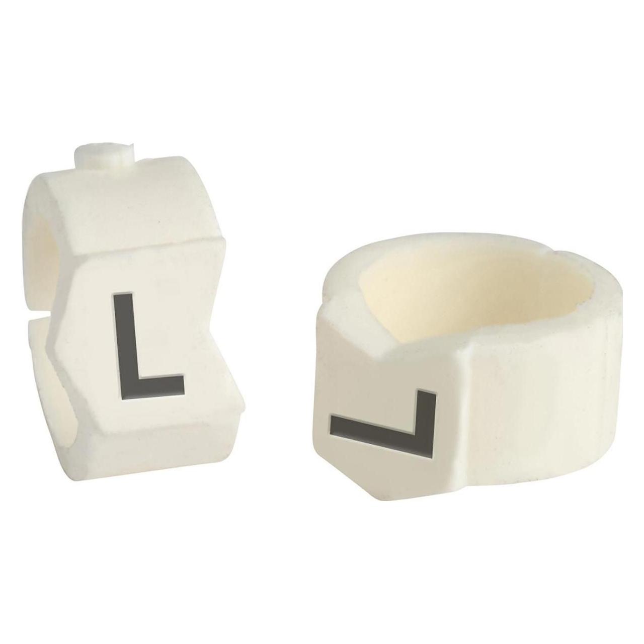 Brady SCN-36-L, Clipsleeve, Weiss, Drahtmarkierer, Beschriftung "" L "", für Kabeldurchmesser von 8,6 (133521)