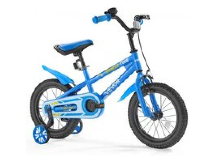 VEVOR Kinderfahrrad, 14 Zoll BMX-Stil-Fahrrad, empfohlene Kindergröße 95-116 cm, Stützräder inklusive, 4-8 Jahren Kinder, Kleinkinderfahrrad für Jungen und Mädchen zum Fahrradlernen, blau