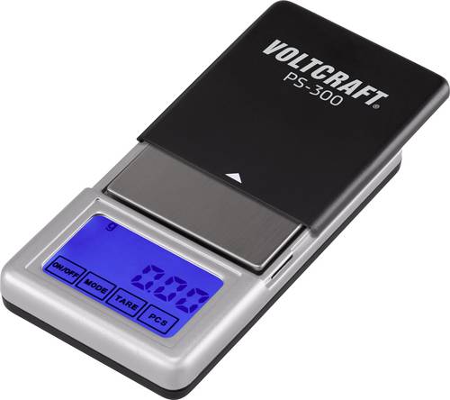 VOLTCRAFT PS-200 Taschenwaage VC-8912595 Wägebereich (max.) 200g Ablesbarkeit 0.01g batteriebetrieben Schwarz, Silber