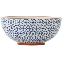 Bloomingville Karine Schüssel aus Steingut in Blau, Ø23xH10 cm, 2 Liter