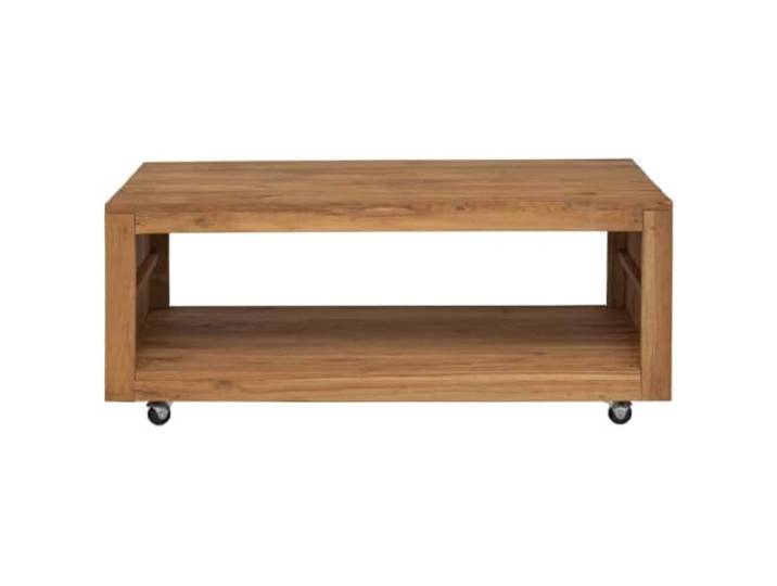 Couchtisch 110x60x40cm Massivholz Teak Teak Massivholz Handarbeit Retro Rustikales Design Wohnzimmertisch Stabile Tischplatte