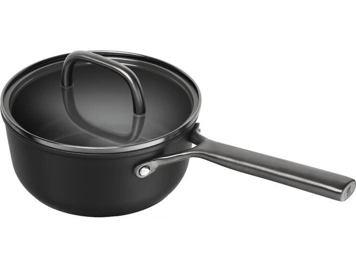 Kasserolle ZWILLING Milano , schwarz, B:19,4cm H:10cm L:37cm Ø:18cm, Töpfe, Kasserolle, Made in Italy, inkl. Deckel, Keramikbeschichtung, Induktion