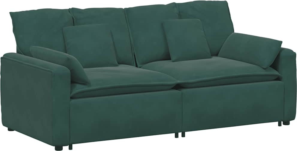 Modulares Sofa mit Kissen Dunkelgrün