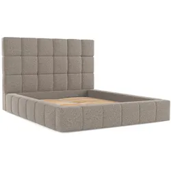 POLSTERBETT Skiathos mit Stauraum 200/200 cm Beige im Bubble Stoff