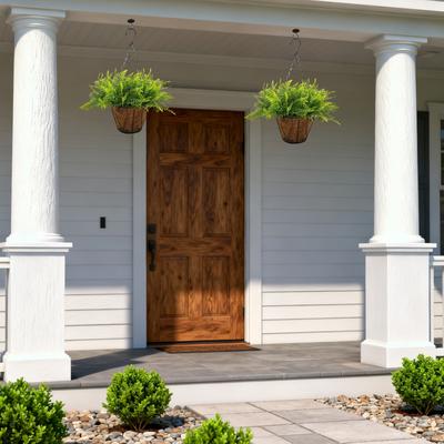 Garvee Artificial Outdoor Hanging Fern Faux with Basket,Outdoor UV Resistant Faux Cypress Shrubs with Ground Spike,2 pcs