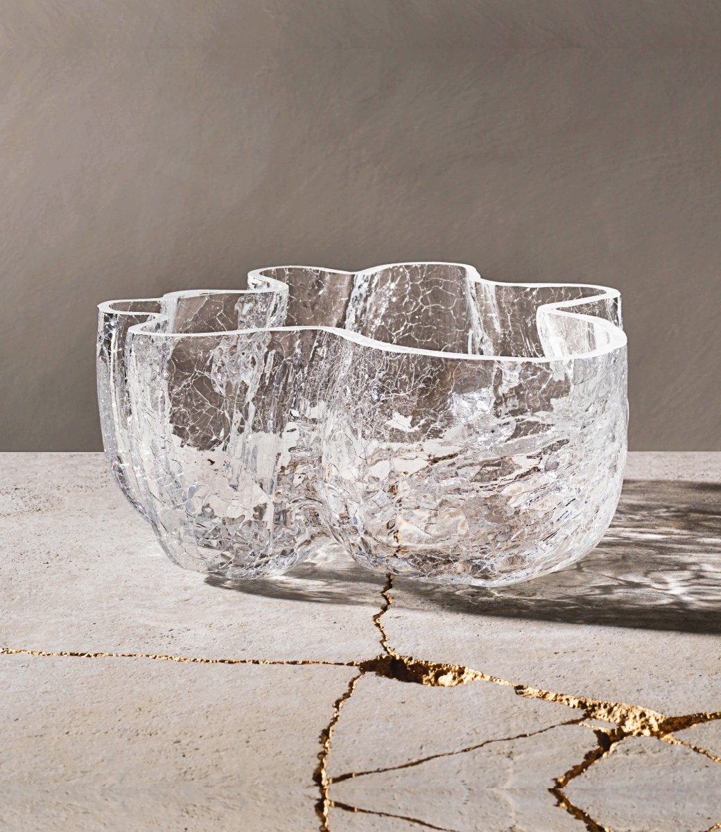 Kosta Boda Crackle Schaal Winter