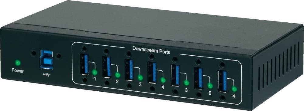 Renkforce RF-3513012 USB-hub met 7 poorten, USB 3.0, 5 Gbit/s, zwart
