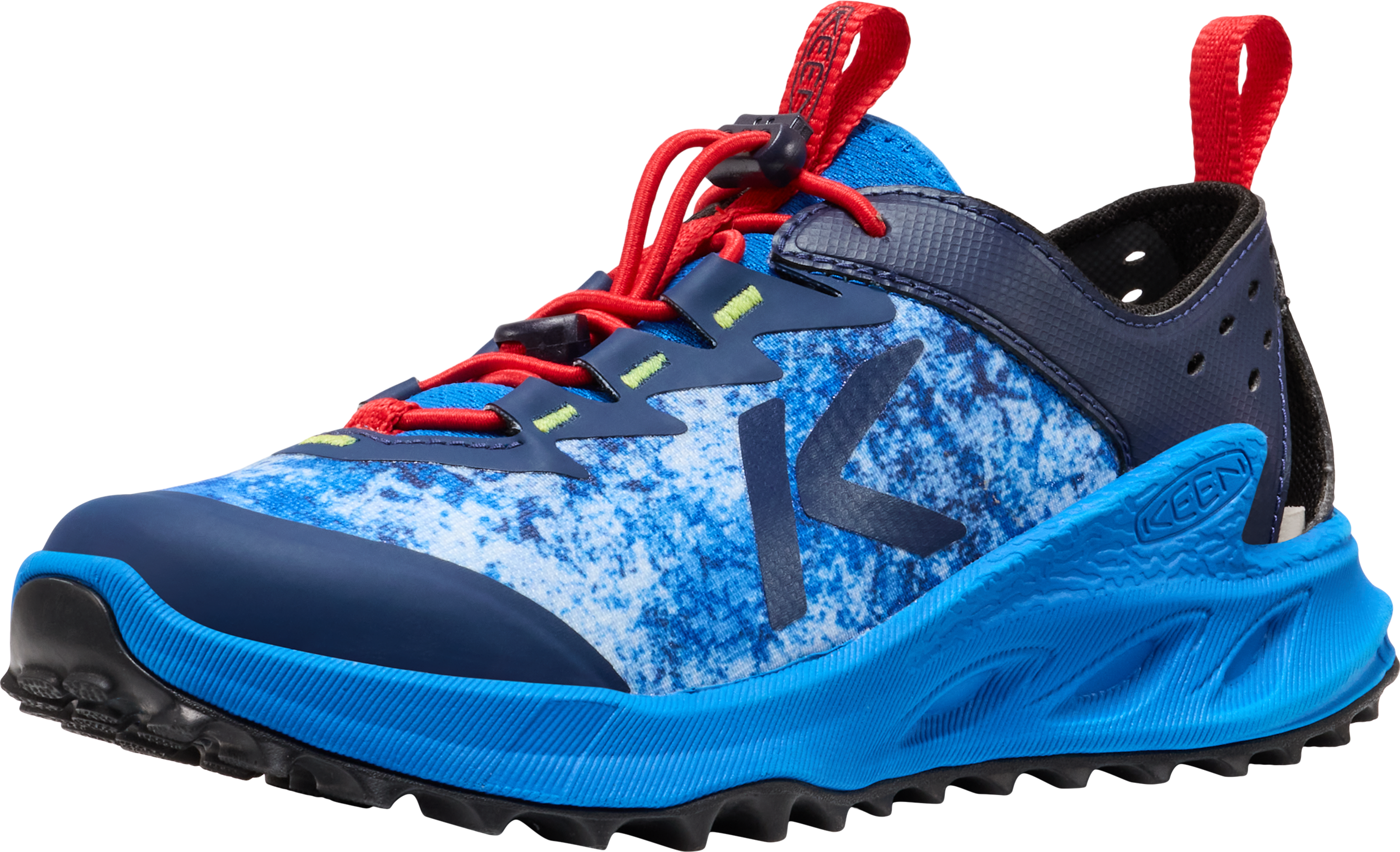 Sandale KEEN "ZIONIC ADV SANDAL", Mädchen, Gr. 34, blau (precious blau, racing rot), Textil, Schuhe Sandale, sehr leichte Outdoorsandale precious blau, racing rot 34
