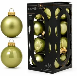 Christmas Decorations 16 Weihnachtskugeln Glas 3,5cm matt & glänzend Christbaumkugeln Weihnachtsbaumkugeln Christbaumschmuck Weihnachtsbaumschmuck Uni Warme Pistazie