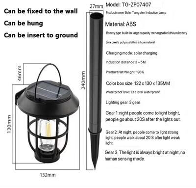 Uplift Essentials 3IN1 Outdoor Solar Camping And Landscape Lamp with Ground Plug
